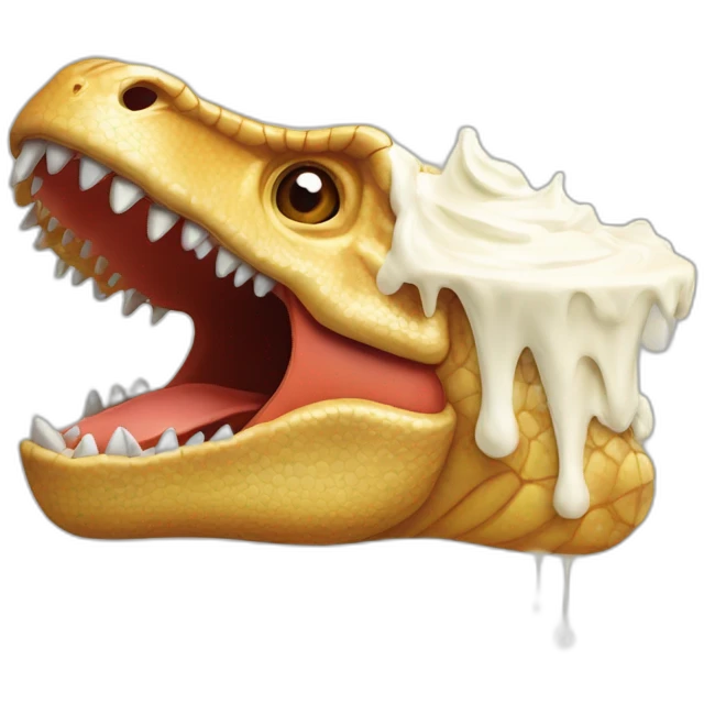 Dinosaure qui mange de la crème glacée emoji