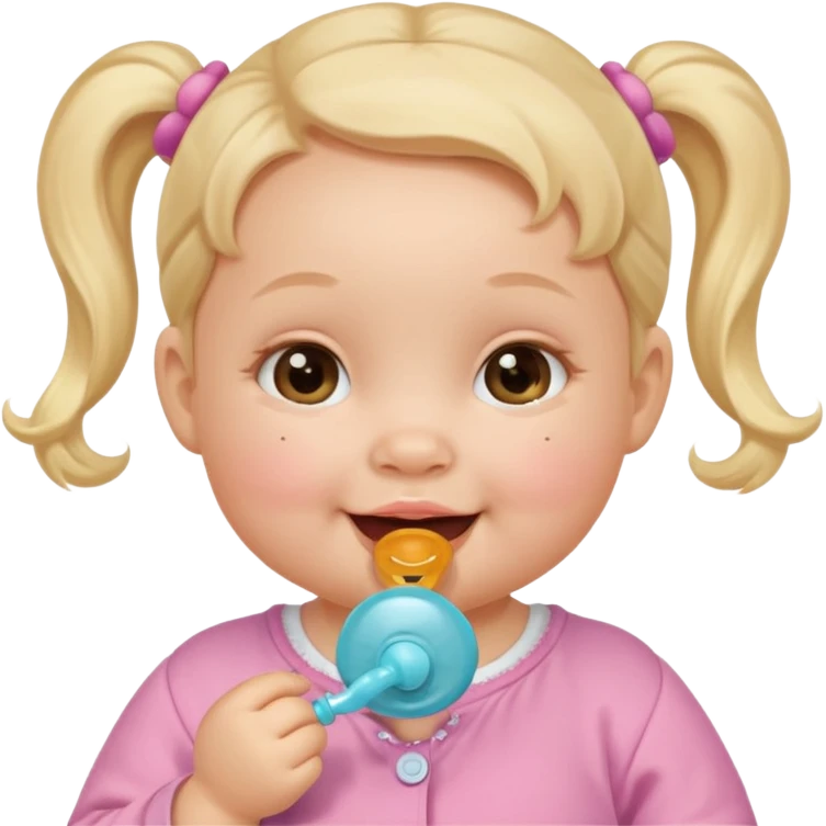 a baby girl with pacifier emoji