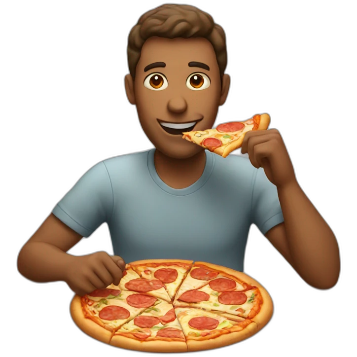 man eating pizza emoji