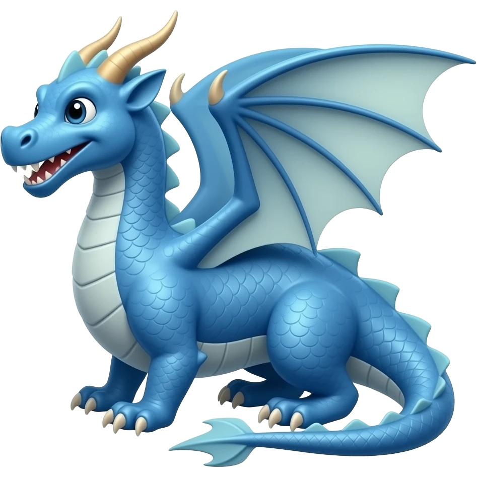 Blue dragon with incoming bits emoji