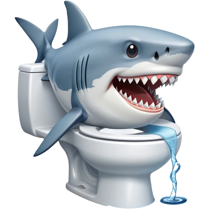 A shark on a toilet emoji