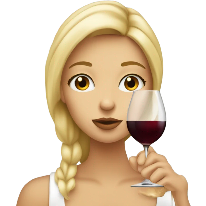  Blonde Girl sipping wine emoji