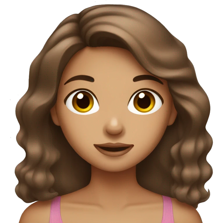 Brown hair girl doing skincare emoji