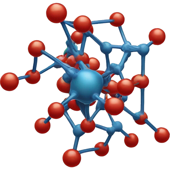 An emoji depicting a molecule with rotating atoms — symbolizes the dynamics and interactions of particles in chemical reactions. emoji