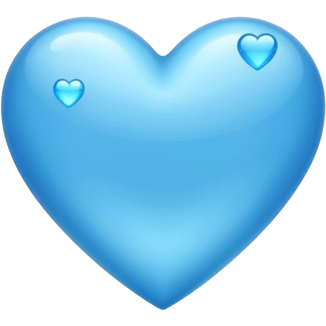 sky blue heart with bling effect emoji
