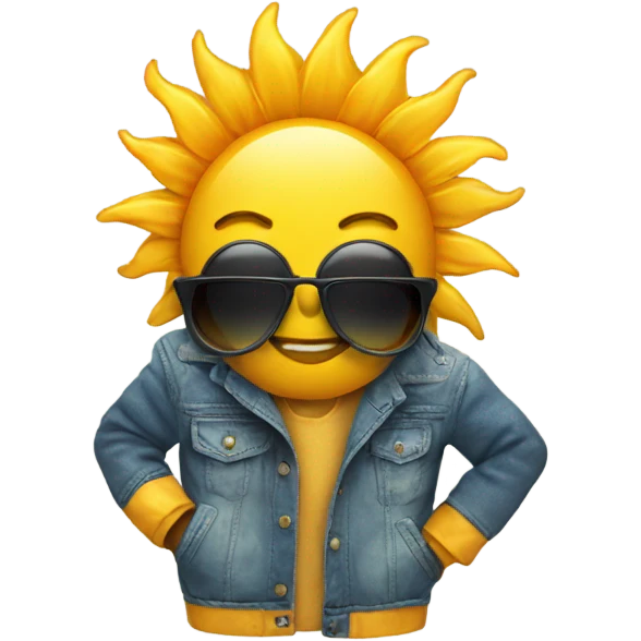 Sun with a jacket and sunglasses emoji