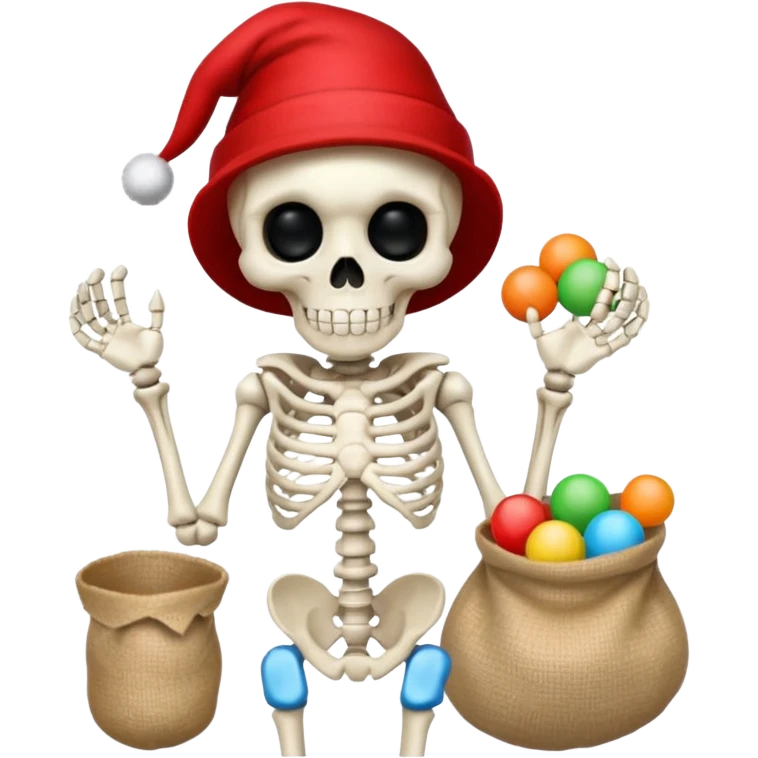 Skeleton death dressed as santa emoji