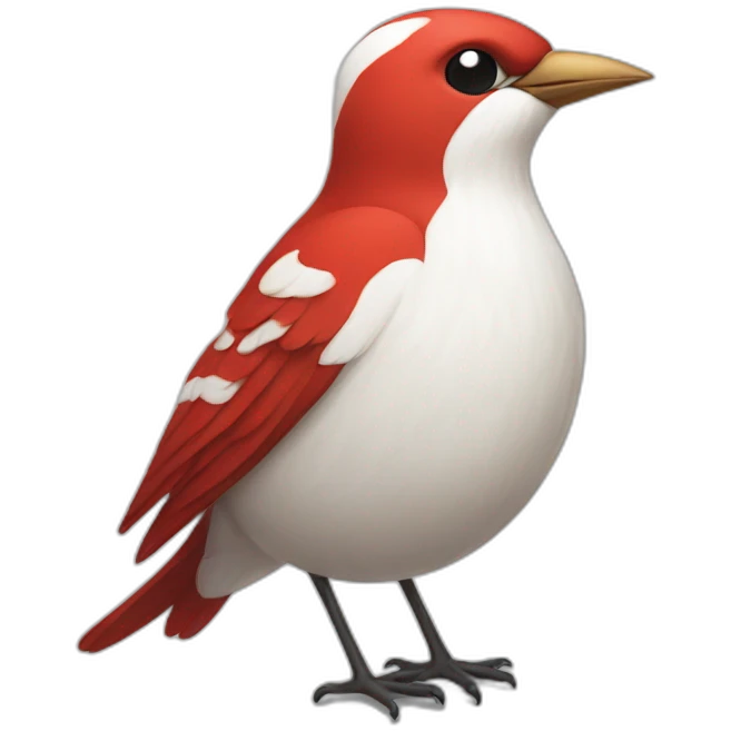 red and white bird emoji