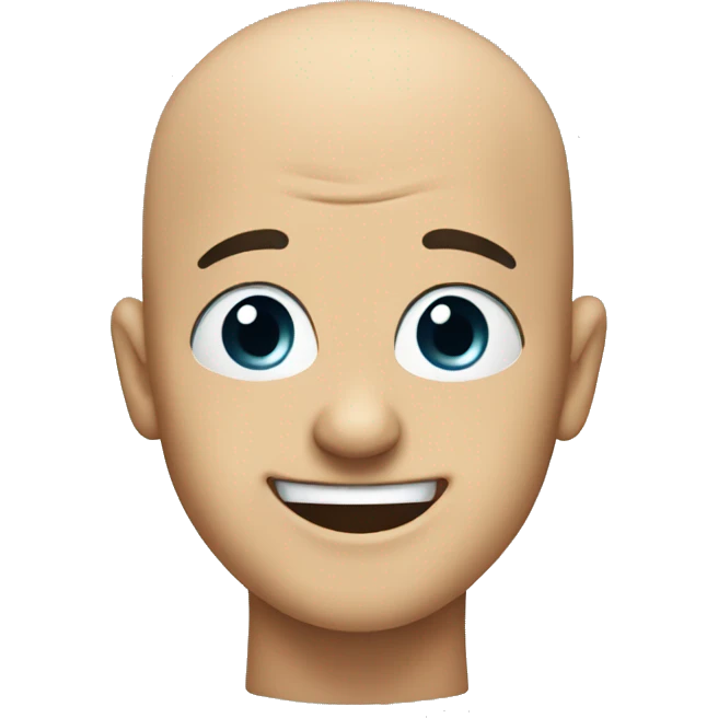 a winking bald head emoji