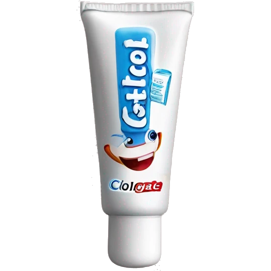  toothpaste with brand name COLGATE written on the tube clearly emoji