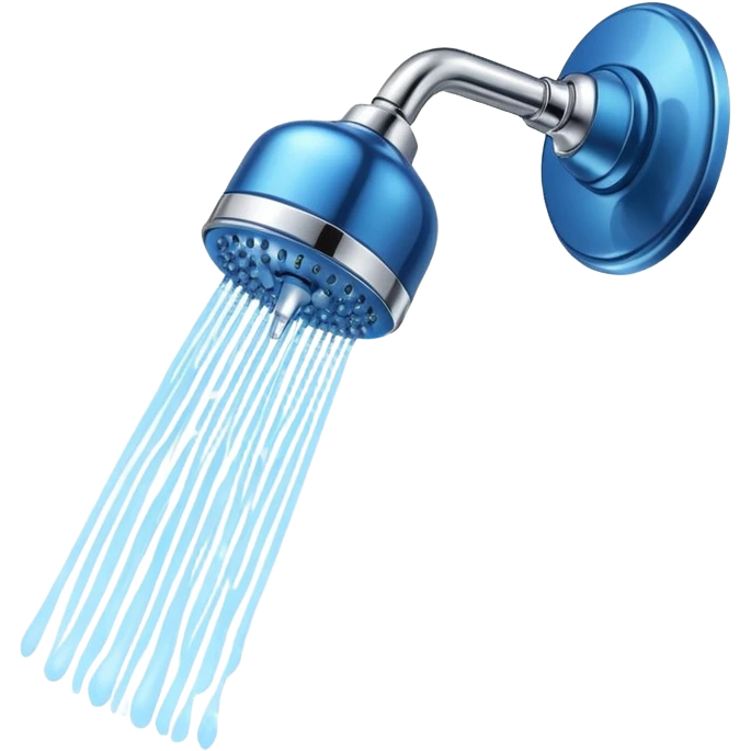 blue shower head emoji