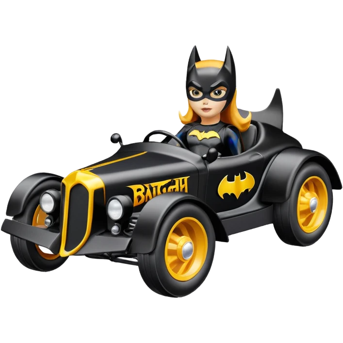 Hot wheels racing cartoons BatGirl’s 1932 stealth retro cat burglar sporty off-road pursuit mobile cruiser car (reclined seating position) emoji