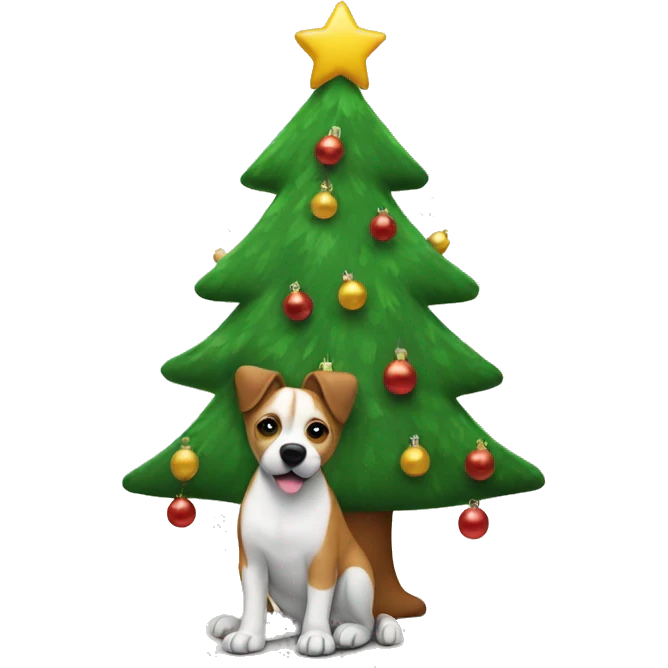 Dog Christmas tree emoji