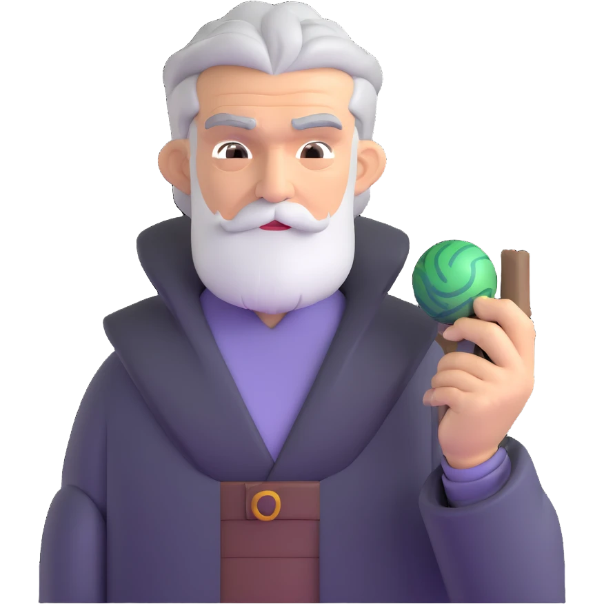 Professor Oak from Pokemon with grey hair emoji