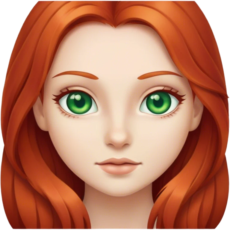 Girl with long red hair and green eyes  emoji