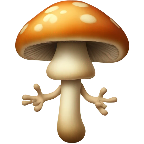 Mushroom with 2 arms, 2 legs and a face emoji