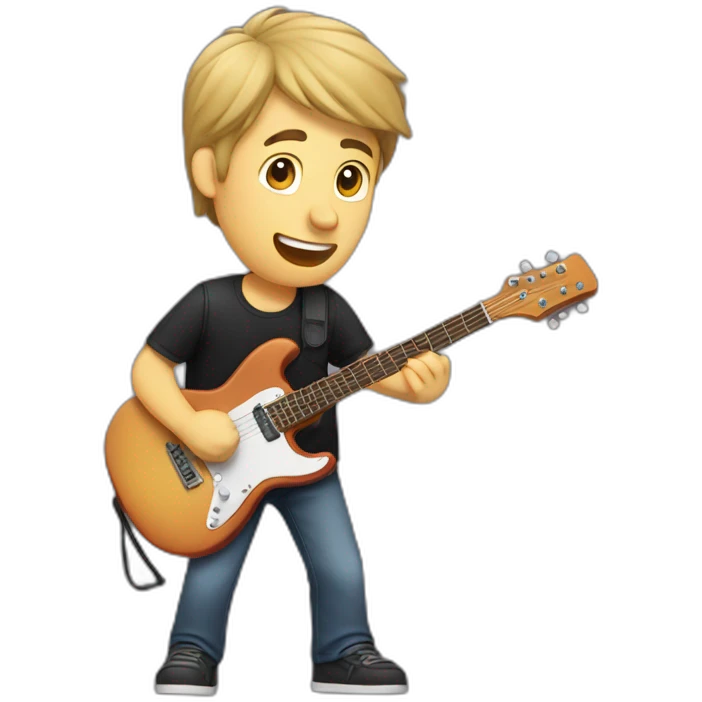 A caucasian guy playing guitar and singing in concert emoji