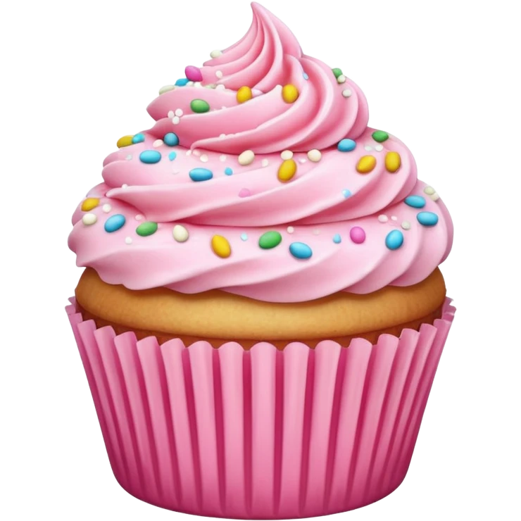Cupcake with pink icing emoji