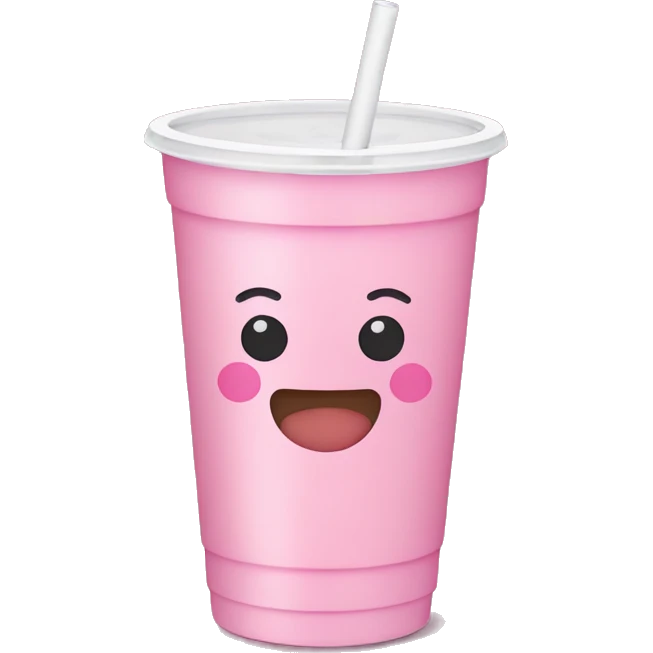 Pink boba tea plastic cup emoji