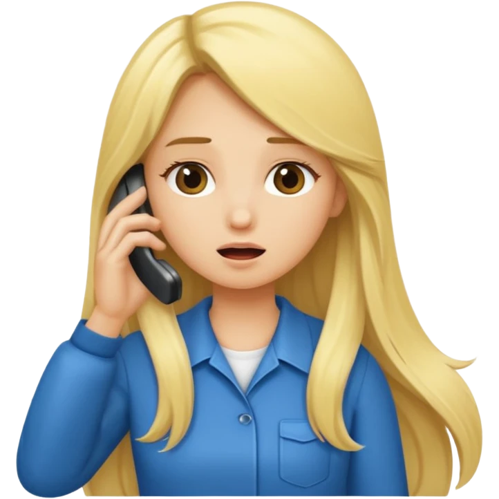 blonde cartoon girl long hair calling timeout emoji