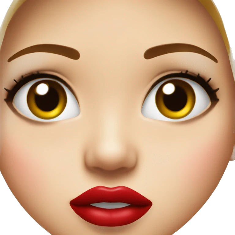 Lip bite with red lipstick  emoji