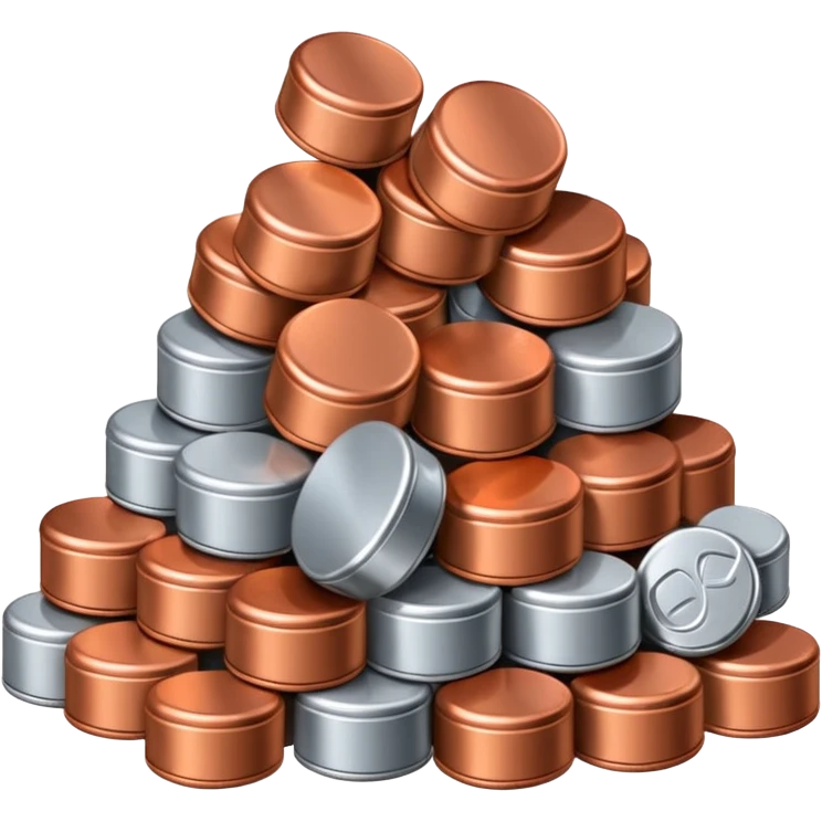 vreau emoji pentru aluminiu, nichel, staniu, otel, cupru, staniu emoji