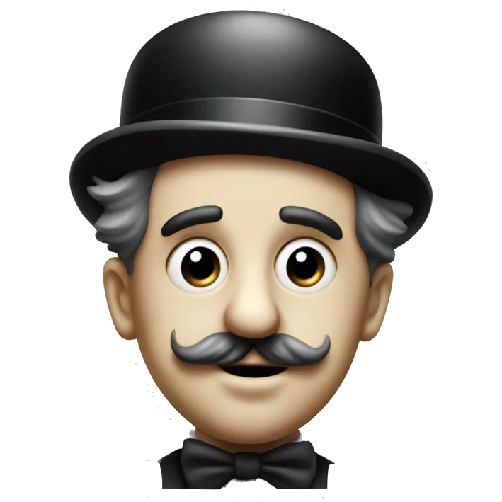 charlie chaplin without tophat and looking angry emoji