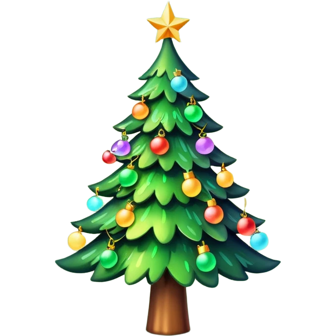 Christmas tree with lights emoji