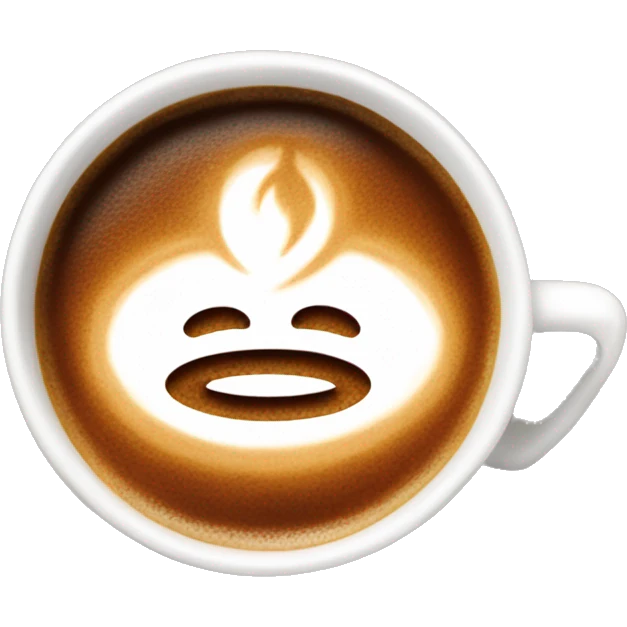 hot coffee with lattee art, white sourcer emoji