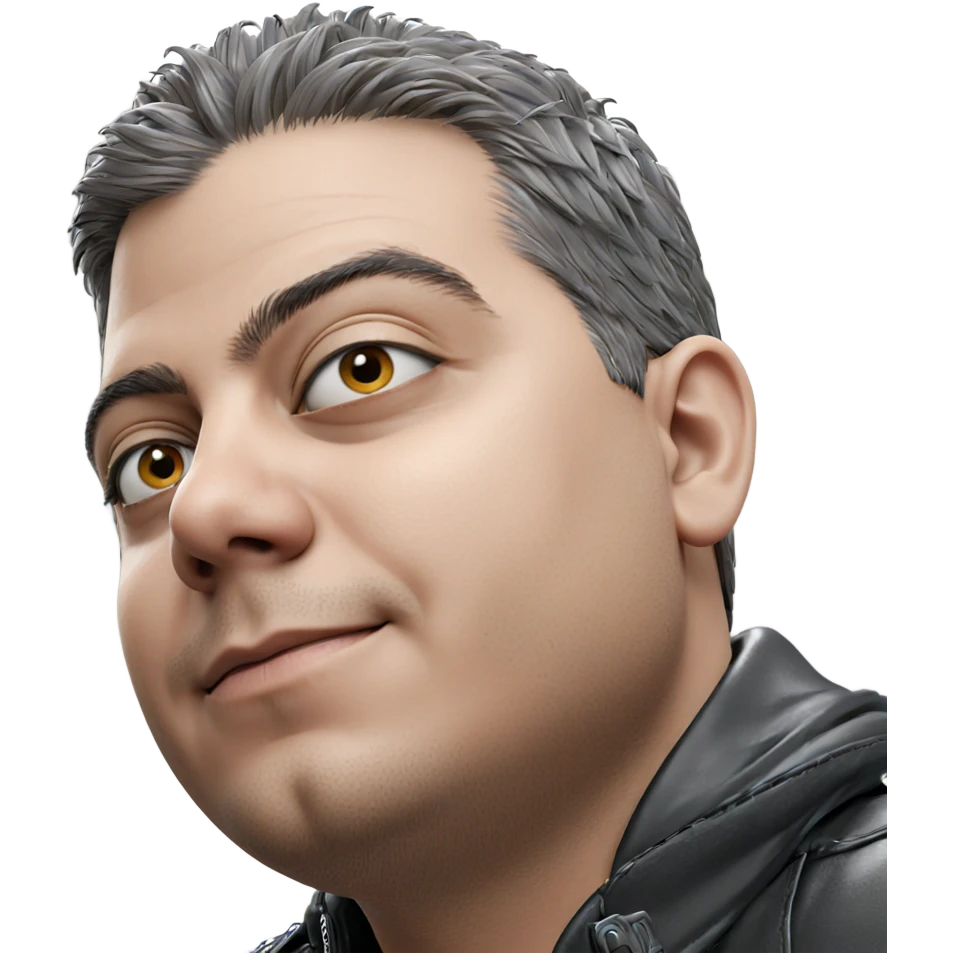 male portrait in leather jacket emoji
