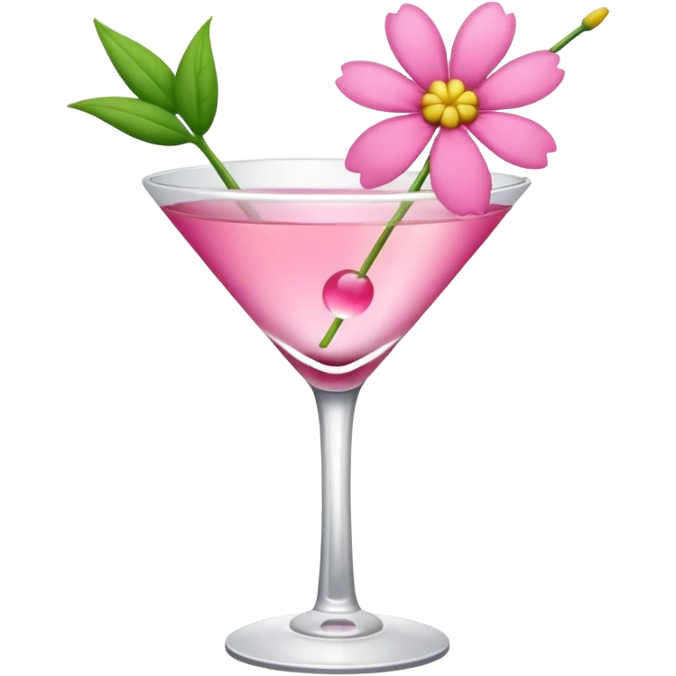 Pink Martini with flower  emoji