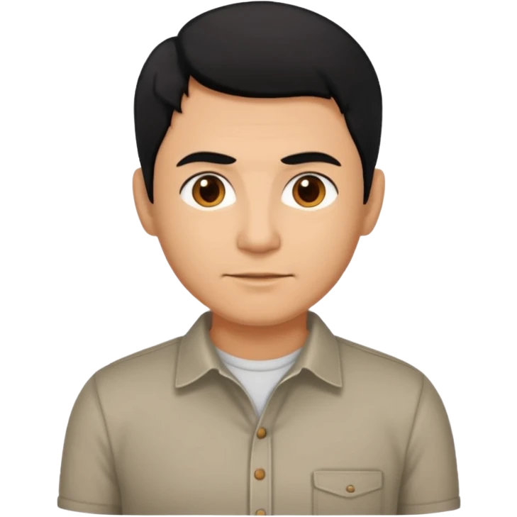 great job, now i would like a middle aged dark brown person with black hair on head in casual shirt emoji