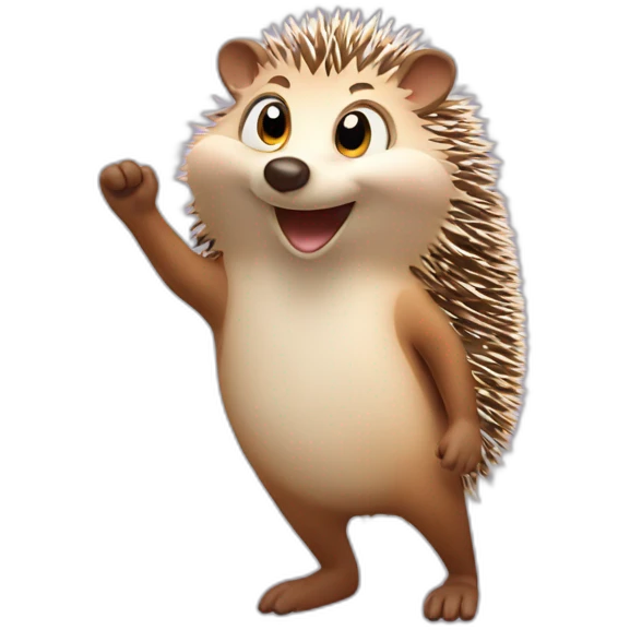 hedgehog waving emoji