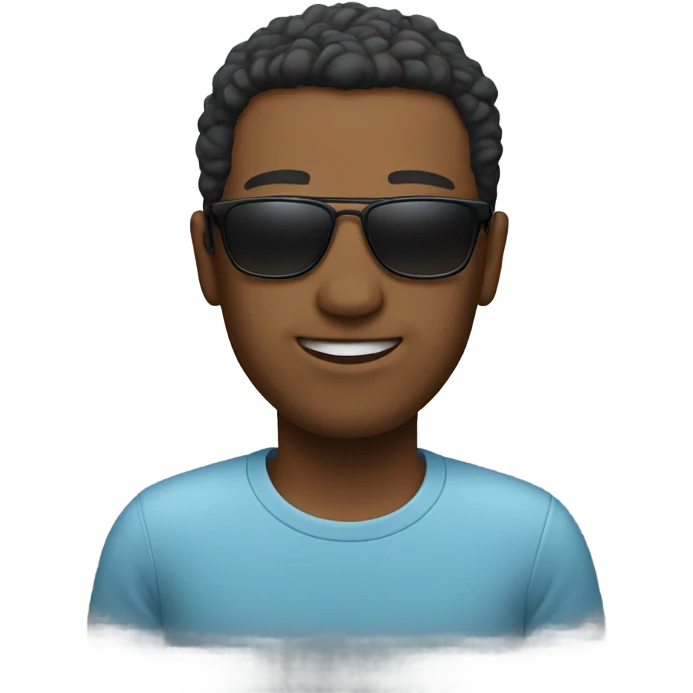 casual portrait of a guy with sunglasses  emoji