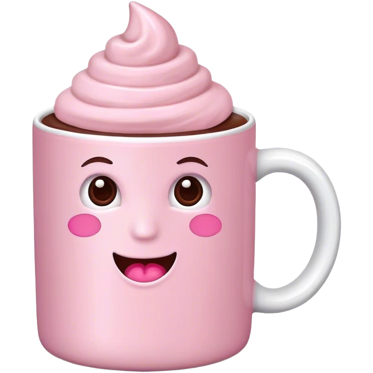 Pink hot chocolate emoji