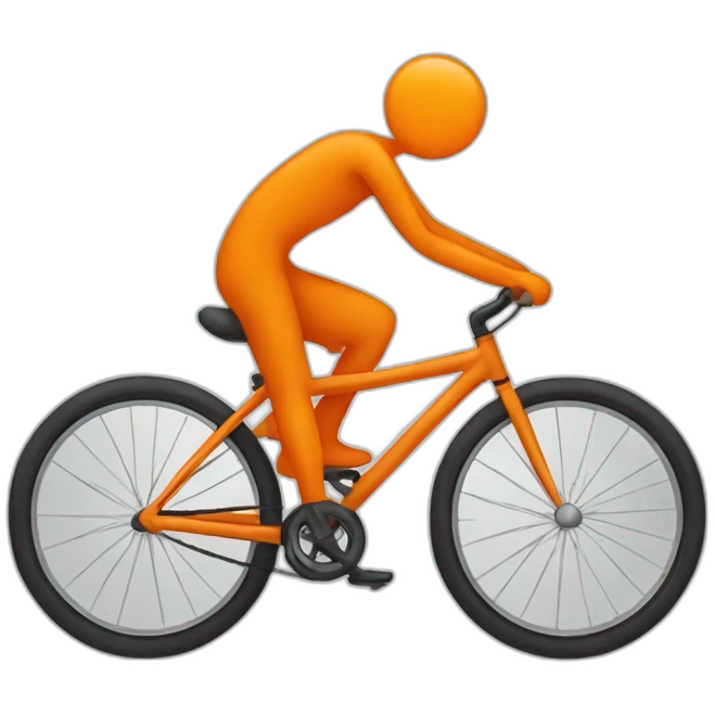 orange stick figure riding a bike emoji