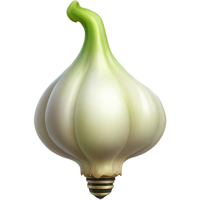 Garlic shaped alien vibrating  emoji