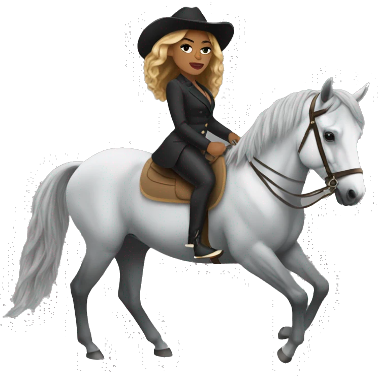 beyoncé riding grey horse emoji