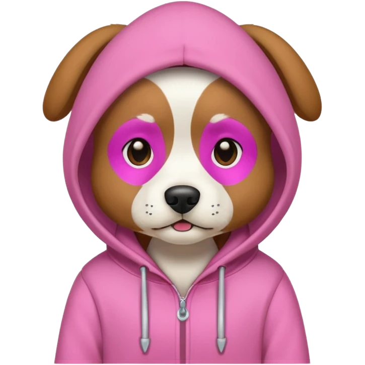 dog wearing a pink hoodie  emoji