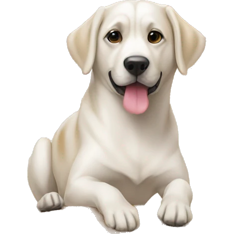 Hund liegt vor einer Pyramide emoji