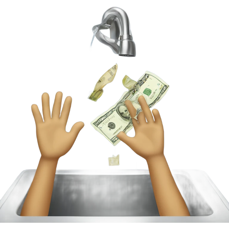 Hand throwing money down the drain emoji