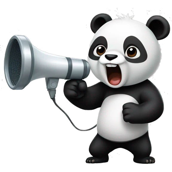 panda attacking microphon emoji