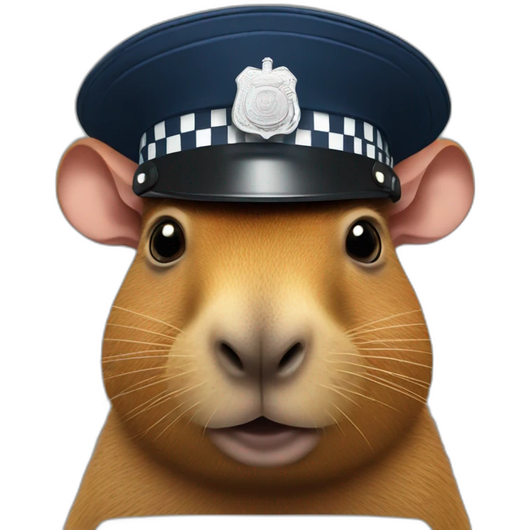 capibara in british police hat emoji