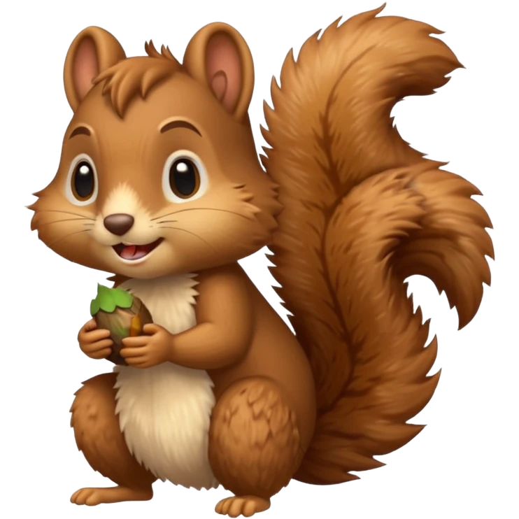 long-toothed squirrel character with acorn, full body emoji