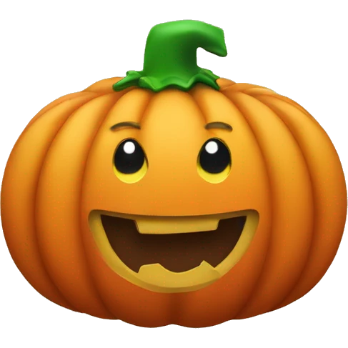 Pumpkin with a face wearing a Santa hat emoji