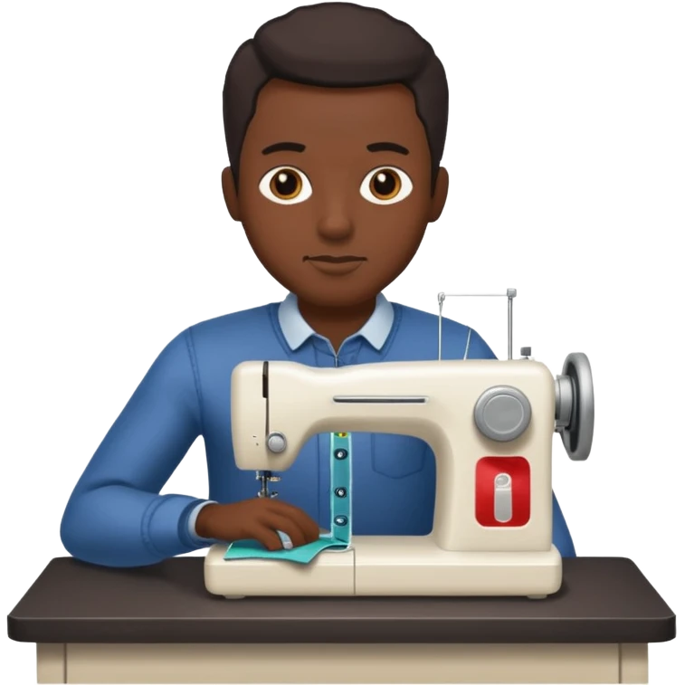 black men with sewing machine  emoji
