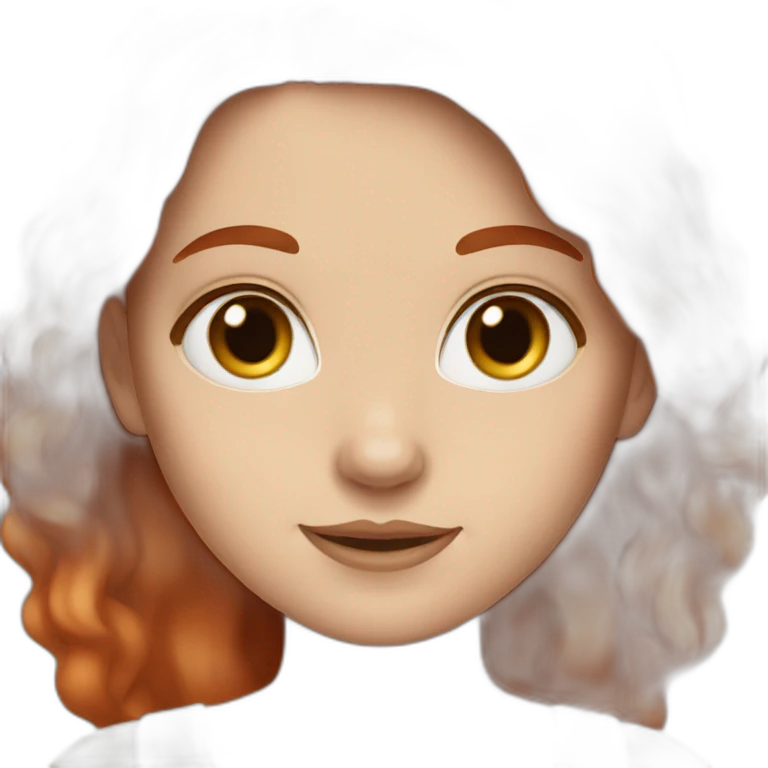 White girl, red hair, brown eyes emoji