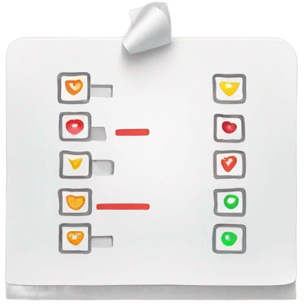 Create a minimal checklist emoji with YES/NO boxes. Use a minimalist style that emphasizes simplicity. emoji