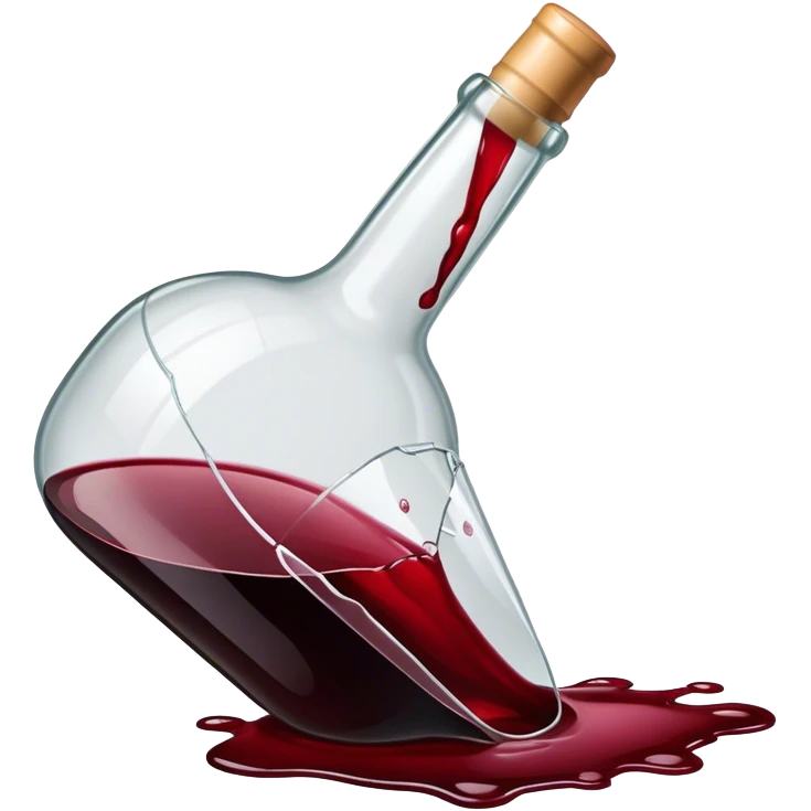red wine broke glass bottle emoji