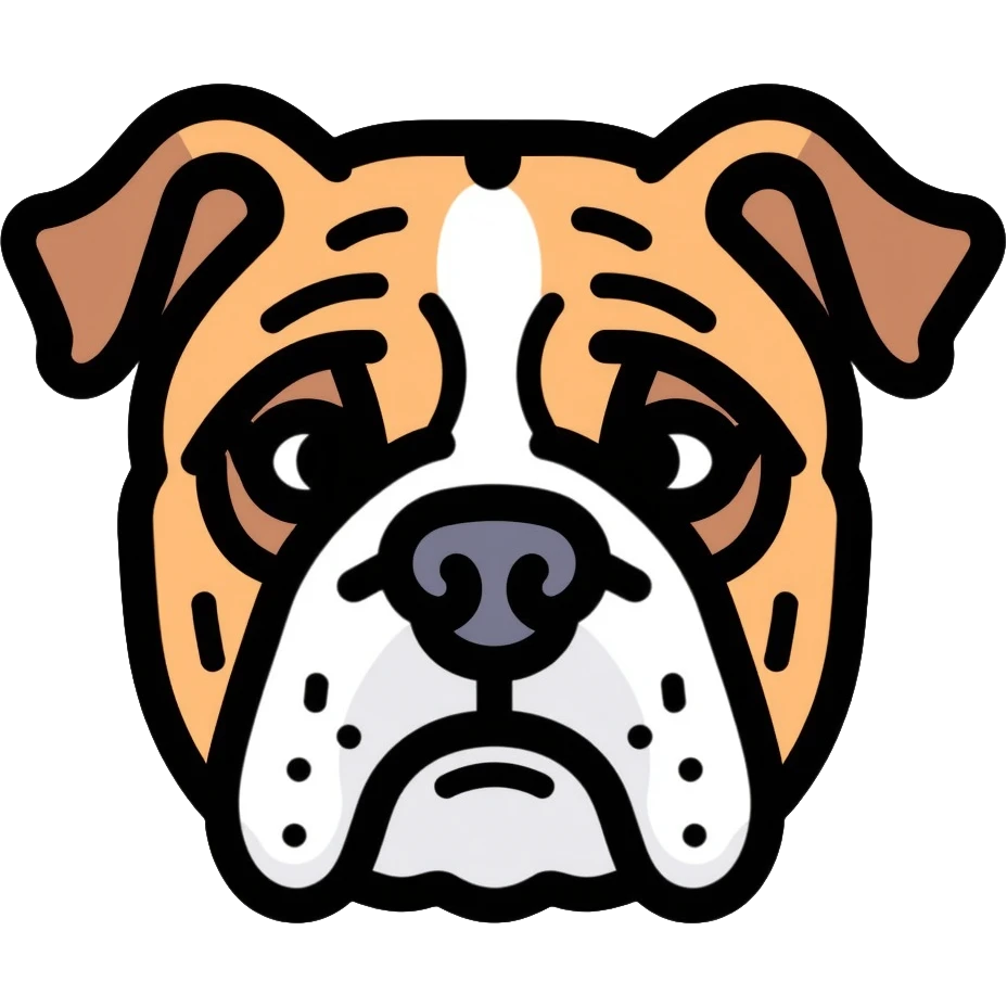 bulldog face with wrinkles emoji